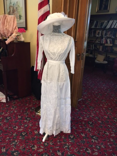1919 Lawn Dress on display for an LLA Tea. Dress & photo by GraceAnne Kalafut
